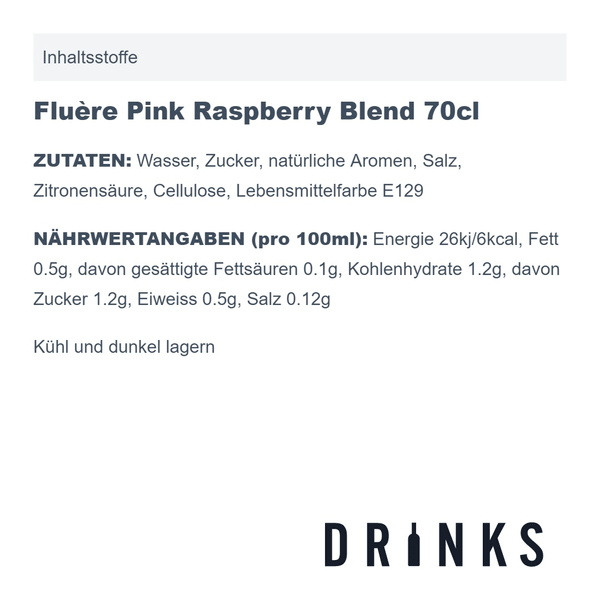 Fluère Pink Raspberry Blend (alkoholfrei) 70cl