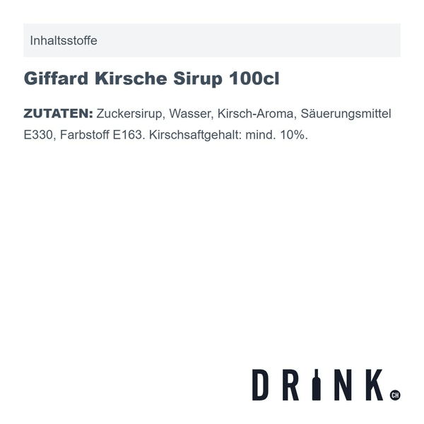 Giffard Kirsche Sirup 100cl