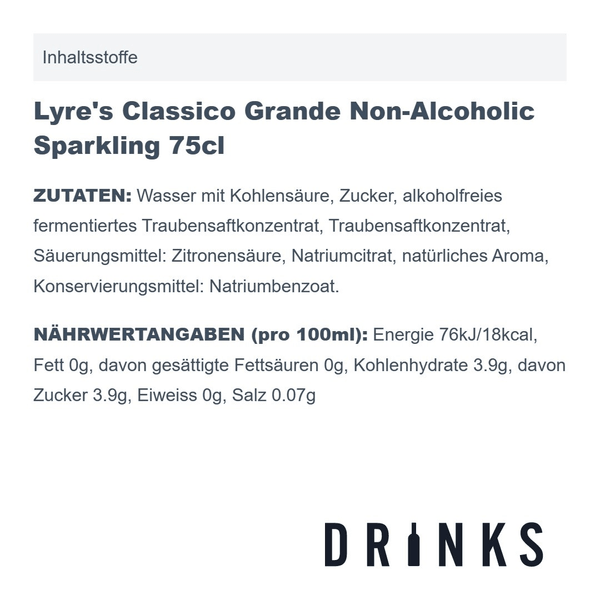 Lyre's Classico Grande Non-Alcoholic Sparkling 75cl