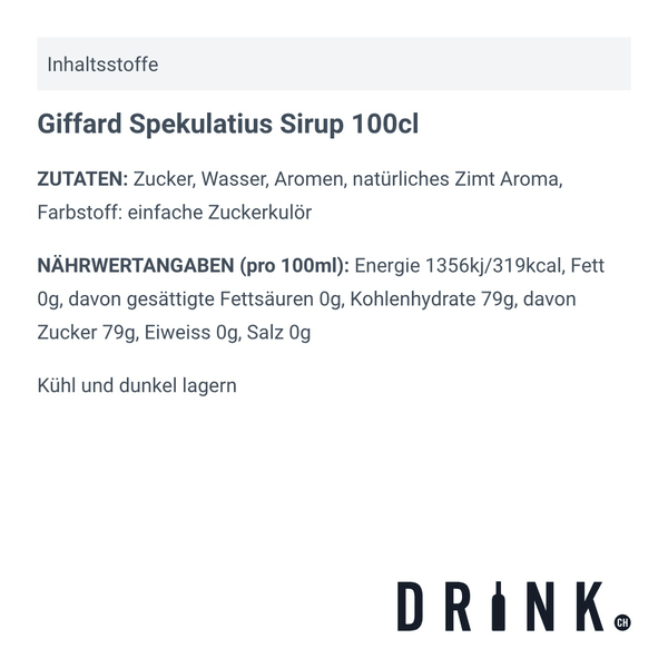 Giffard Spekulatius Sirup 100cl