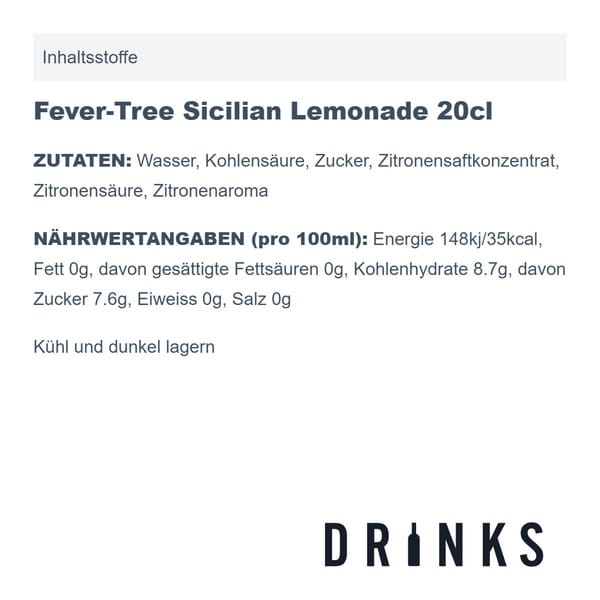 Fever-Tree Sicilian Lemonade 20cl, 4er Pack
