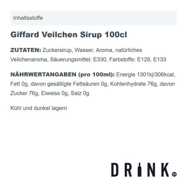 Giffard Veilchen Sirup 100cl