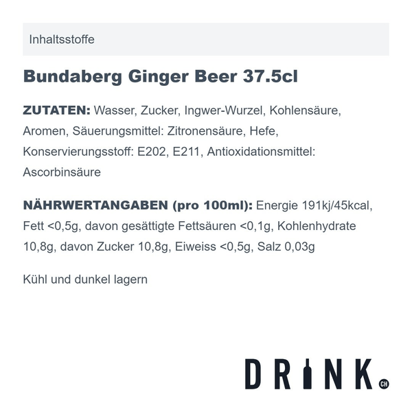 Bundaberg Ginger Beer 37.5cl 4er Pack