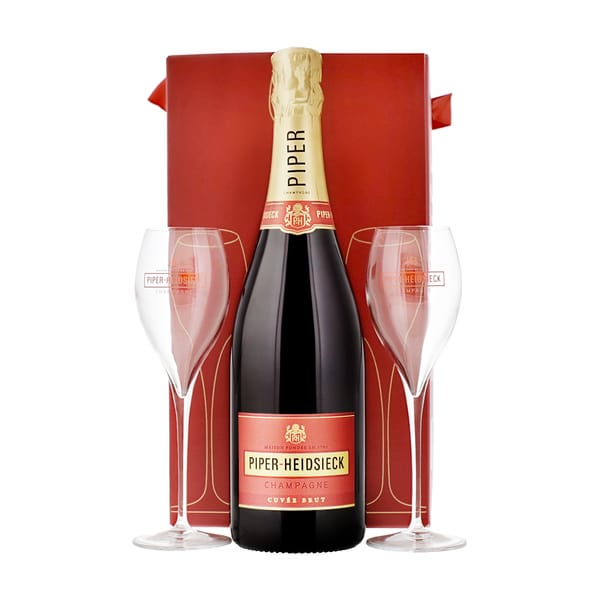 Piper-Heidsieck Champagner Cuvée Brut Geschenkset mit 2 Flutes 75cl