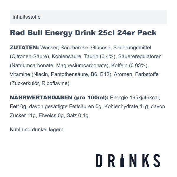 Red Bull Energy Drink 25cl 24er Pack