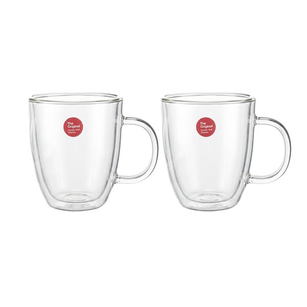 Bodum Bistro verres thermo à double paroi avec anse en verre 30cl, Pack de 2