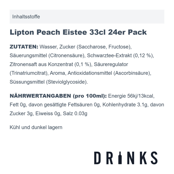 Lipton Peach Eistee 33cl 24er Pack