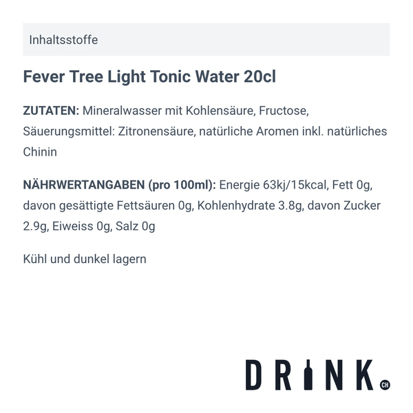 Fever-Tree Light Tonic Water 20cl, 4er-Pack