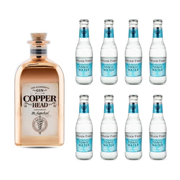 Copperhead The Alchemist's Gin 50cl avec 8x Fever Tree Mediterranean Tonic Water