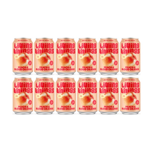 Living Things Peach & Blood Orange Biotic Soda 33cl 12er Pack