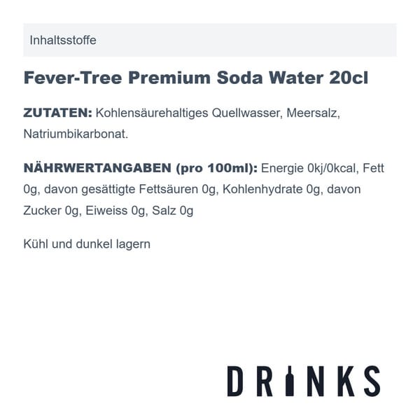 Fever-Tree Premium Soda Water 20cl, 4er Pack