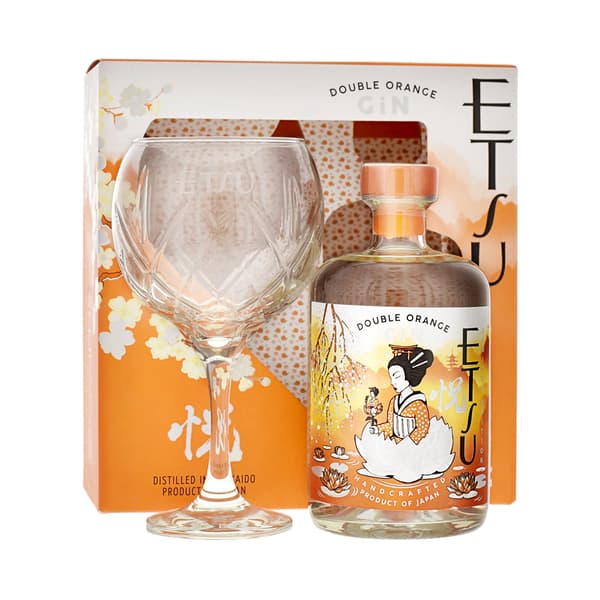 Etsu Gin DOUBLE ORANGE Limited Edition 70cl en Coffret Cadeau avec un Verre