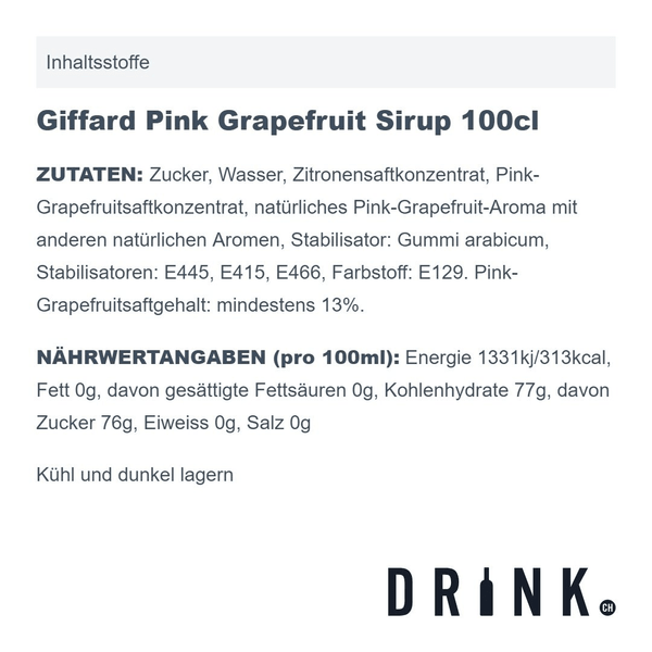 Giffard Pink Grapefruit Sirup 100cl