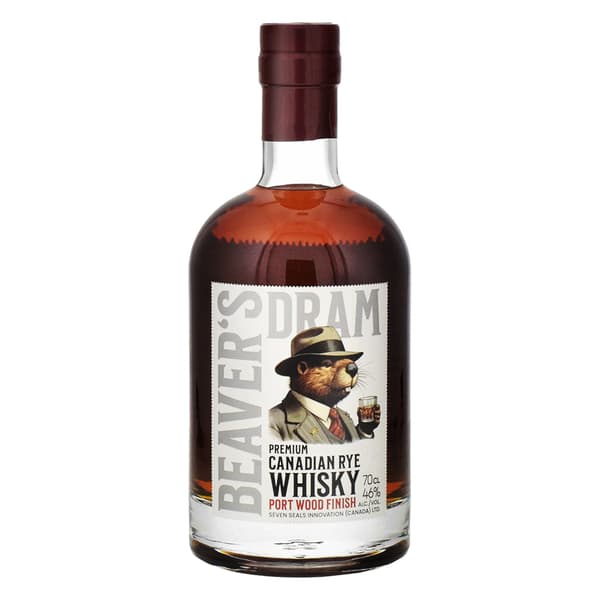 Beaver's Dram Premium Canadian Rye Whisky Port Wood Finish 70cl