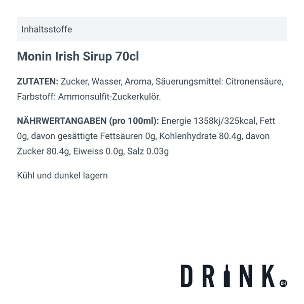 Monin Irish Sirup 70cl