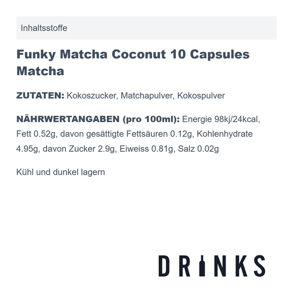 Funky Matcha Coconut 10 Matcha Kapseln