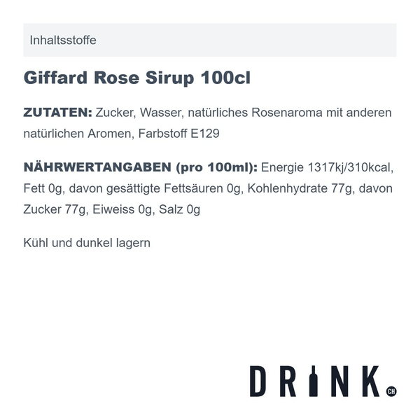 Giffard Rose Sirup 100cl