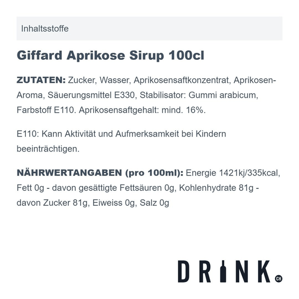 Giffard Aprikose Sirup 100cl
