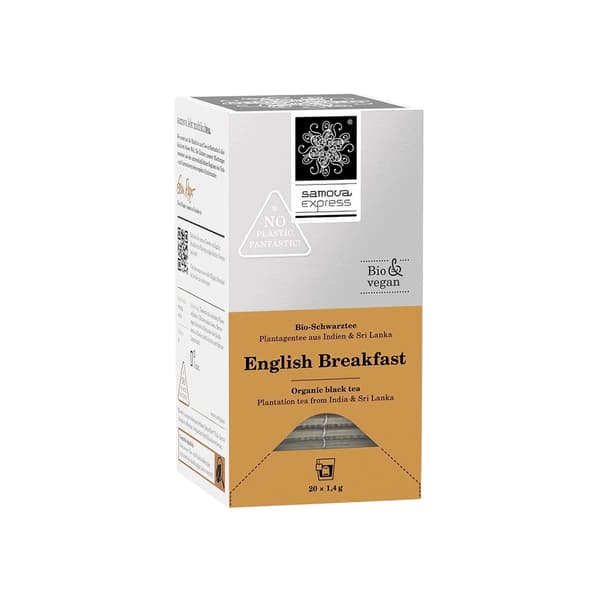 Samova English Breakfast Express Boîte de thé noir bio avec 20 sachets de thé