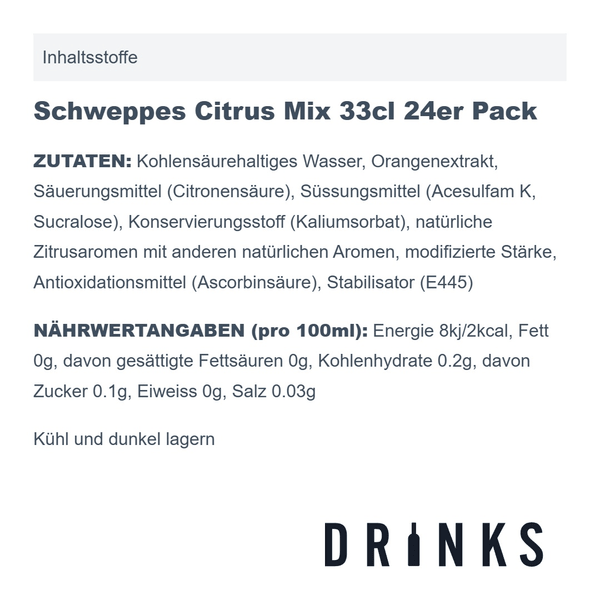 Schweppes Citrus Mix 33cl 24er Pack