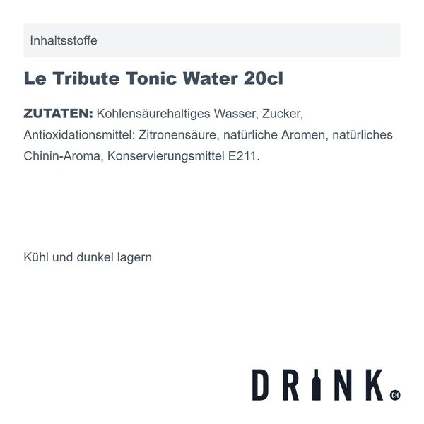 Le Tribute Tonic Water 20cl Pack de 4