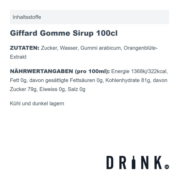 Giffard Gomme Sirup 100cl