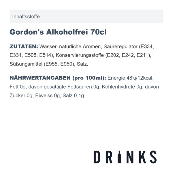 Gordon\'s Alkoholfrei 70cl