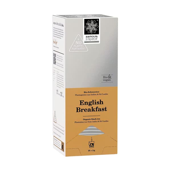 Samova English Breakfast Space Boîte de thé noir bio avec 25 sachets de thé