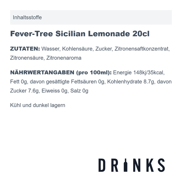 Fever-Tree Sicilian Lemonade 20cl, 4er-Pack