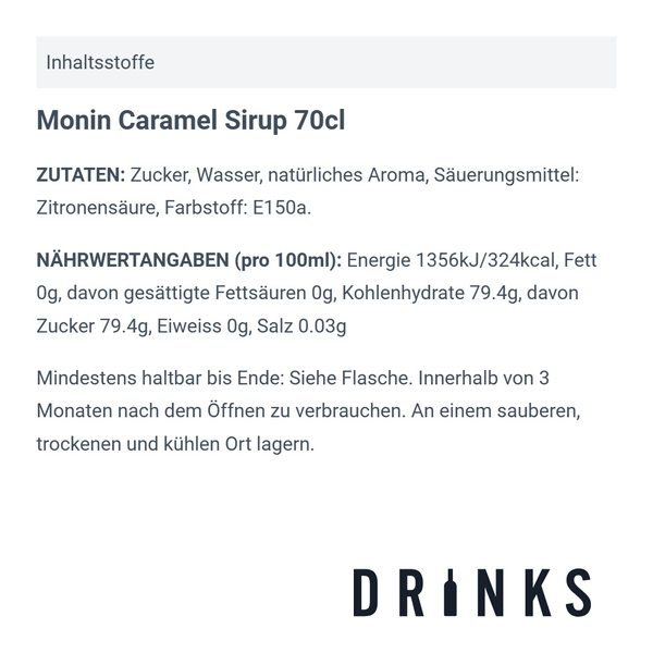 Monin Caramel Sirup 70cl