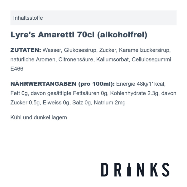 Lyre's Amaretti 70cl (sans alcool)