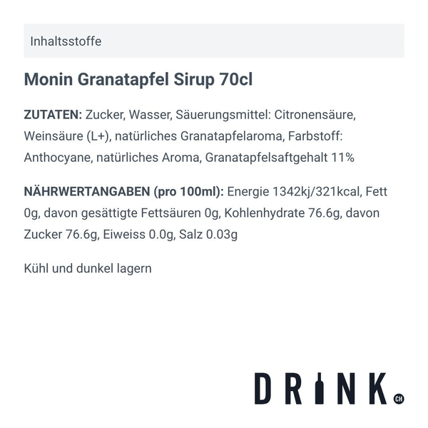 Monin Granatapfel Sirup 70cl