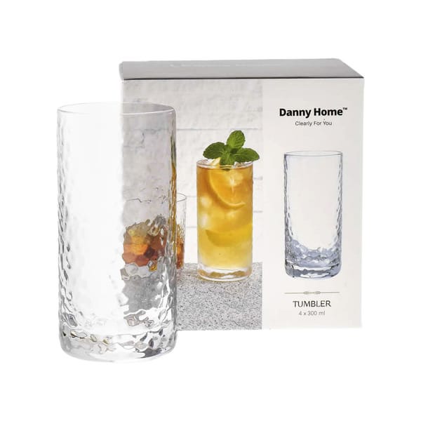 Danny Home Raindrop Highball Tumbler Verre, pack de 4