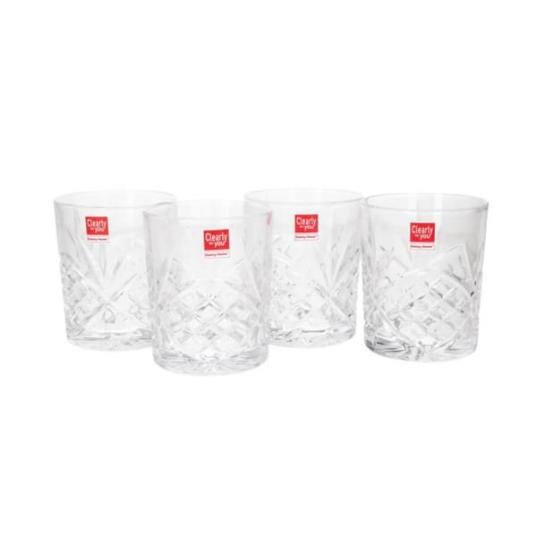 Danny Home Verre à pied traditionnel en cristal 35cl, pack de 4