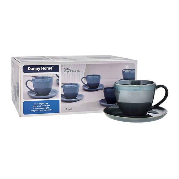 Danny Home Tassenset Speckled Blue 30cl 6-teilig
