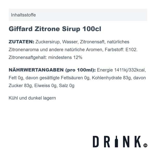 Giffard Zitrone Sirup 100cl