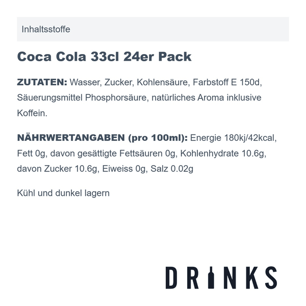 Coca Cola 33cl 24er-Pack