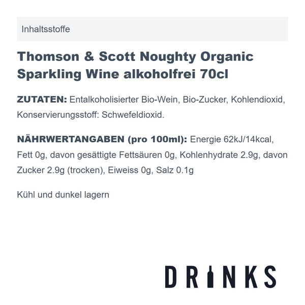 Thomson & Scott Noughty Dealcoholized Sparkling Chardonnay alkoholfrei 75cl