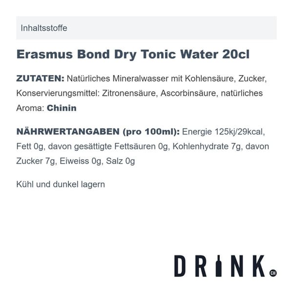 Whitley Neill Handcrafted Dry Gin 70cl mit 8x Erasmus Bond Dry Tonic