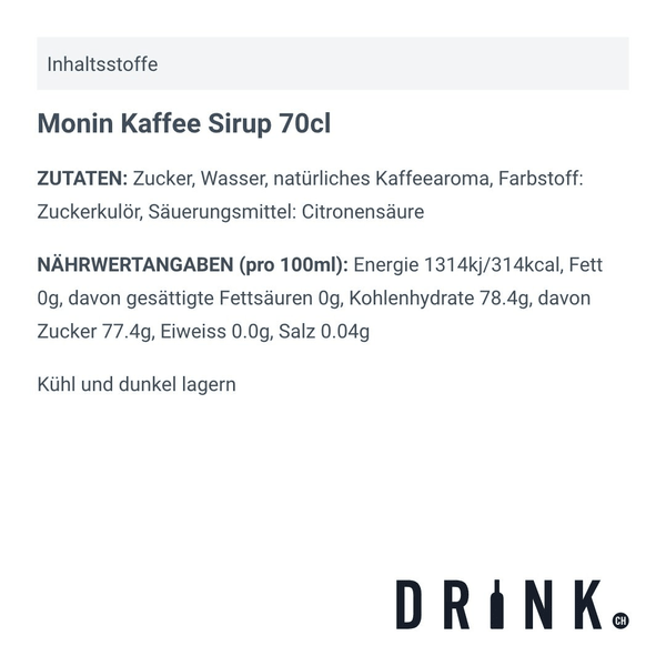 Monin Kaffee Sirup 70cl