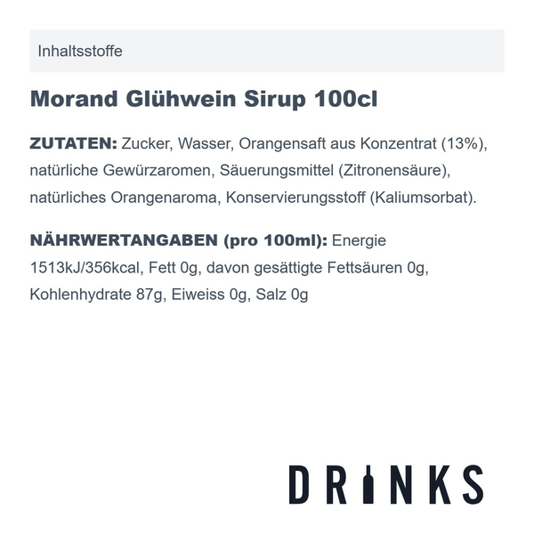 Morand Glühwein Sirup 100cl