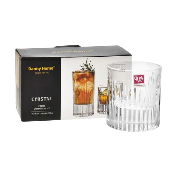 Danny Home Verre à pied Crystal Riple 20cl, pack de 2