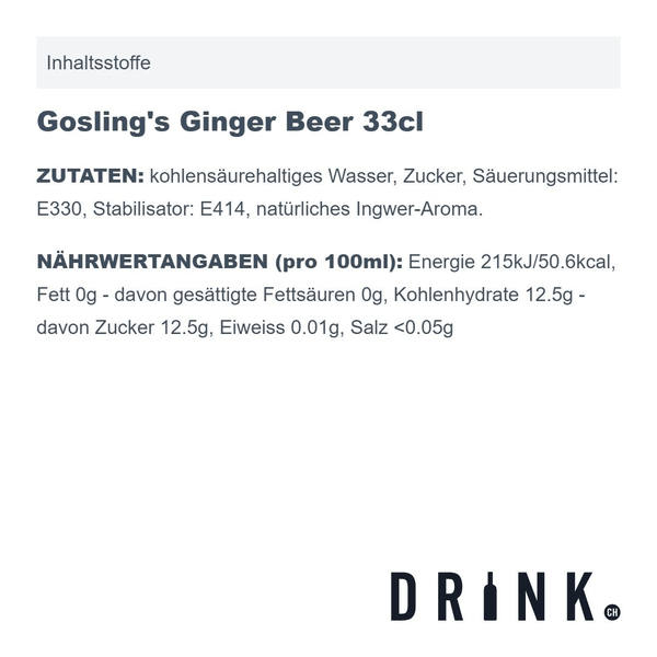 Gosling's Ginger Beer 33cl Pack de 6