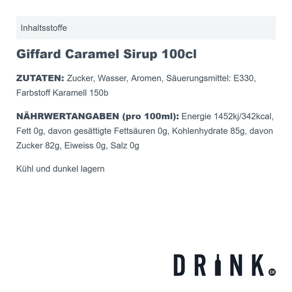Giffard Caramel Sirup 100cl