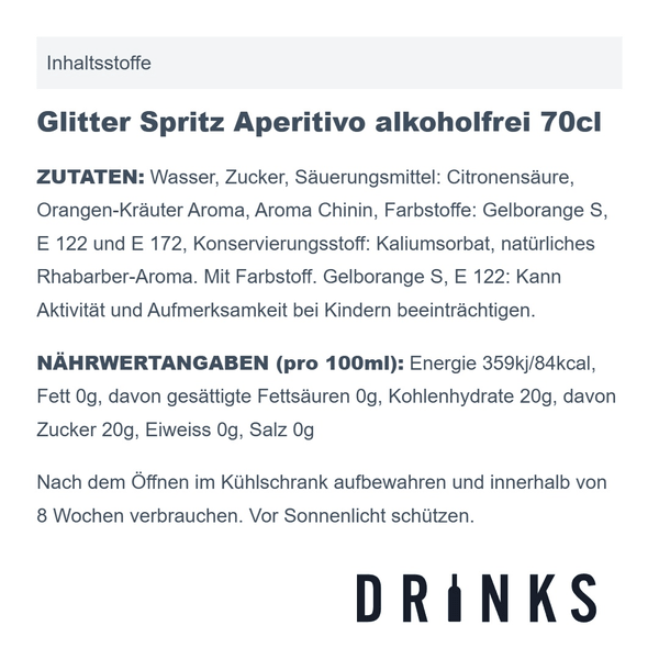 Glitter Spritz Aperitivo sans alcool 70cl