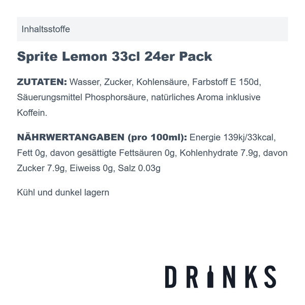 Sprite Lemon 33cl 24er Pack