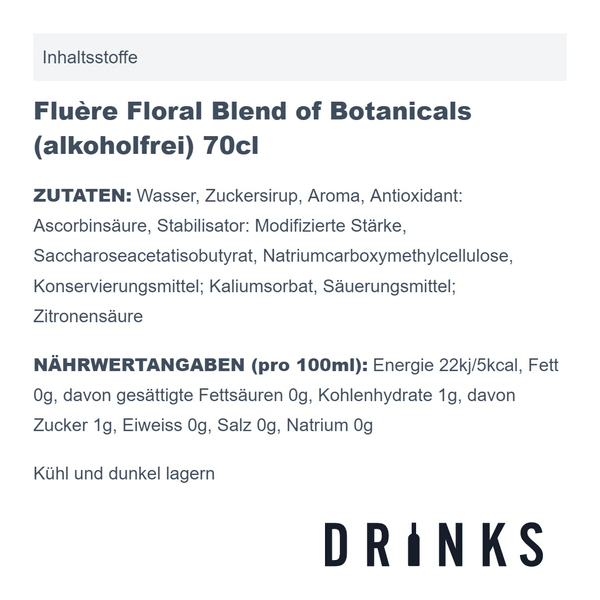 Fluère Floral Blend of Botanicals (sans alcool) 70cl