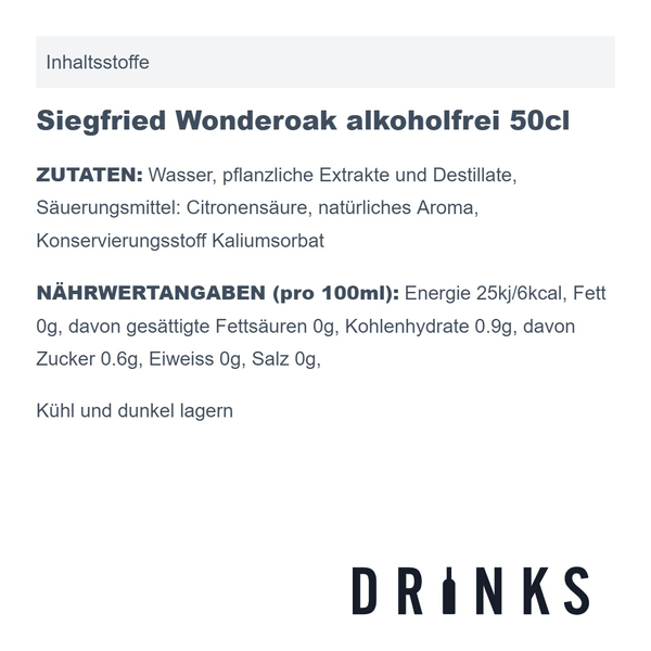 Siegfried Wonderoak Sans Alcool 50cl