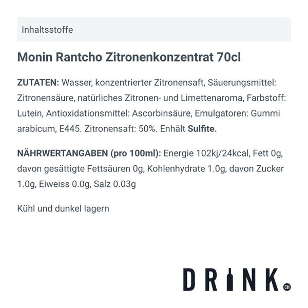 Monin Rantcho Zitronenkonzentrat 70cl