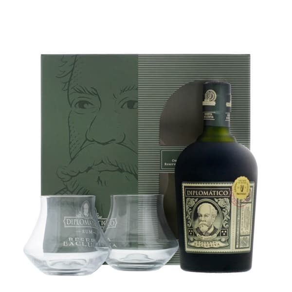 Diplomatico Reserva Exclusiva Rum Ensemble avec 2 Verres